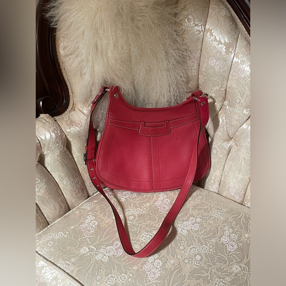 Coach XL leather saddle bag